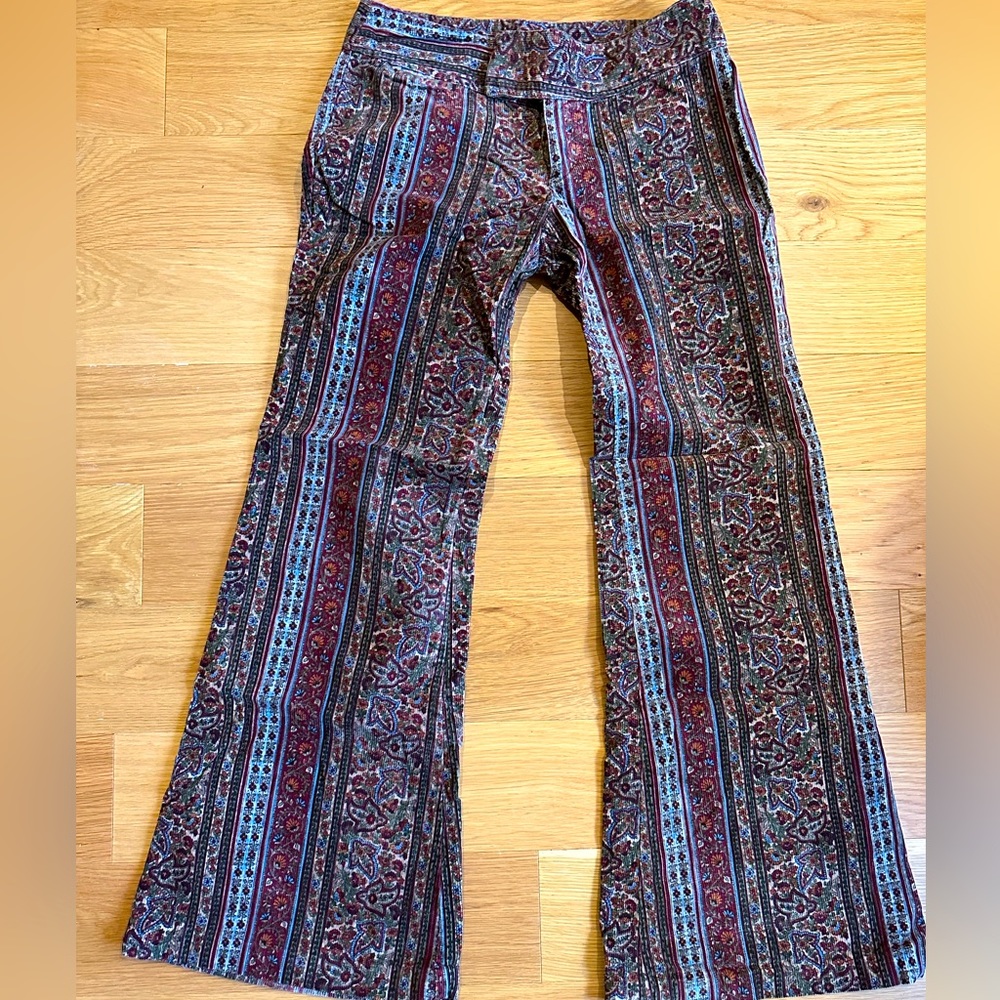 Zara flare Corduroy printed pants.  Size 10.